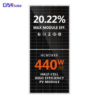 نصف خلية 440W لوحة شمسية سوداء أحادية