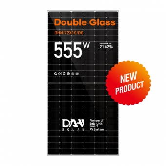 DHM-72X10 / DG-525 ~ 555W زجاج مزدوج أحادي الألواح الشمسية عالية الكفاءة 