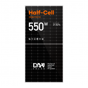 DHM-72X10-520-550W الألواح الشمسية أحادية الخلية نصف الخلية 