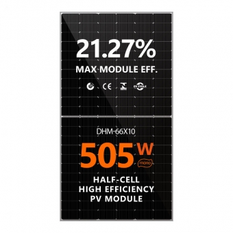 475W-505W وحدة PV نصف خلية عالية الكفاءة الألواح الشمسية