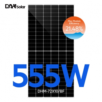 DHM-72X10 / BF-525 ~ 560W الألواح الشمسية أحادية اللون ثنائية الطور ذات الكفاءة العالية
 
