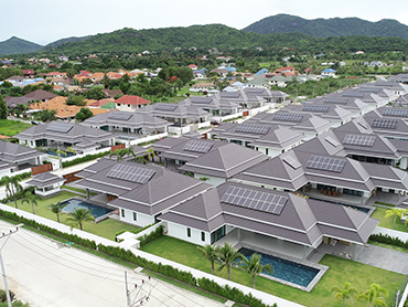 فيلات تايلندية 200kw على نظام الطاقة الشمسية على السطح